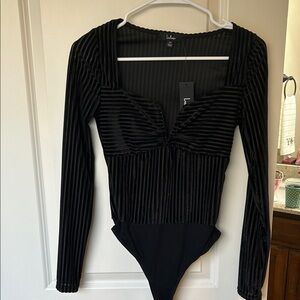 Black ribbed body suit from Lulus
